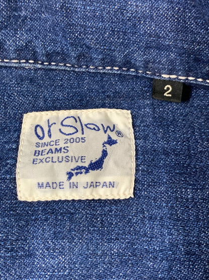 【中古品】【メンズ】 ORSLOW オアスロウ BEAMS別注 キューバシャツ ビームス別注 半袖シャツ デニム メンズ グアジャベーラ 140-260818-em-21-min サイズ：2 カラー：インディゴ 万代Net店