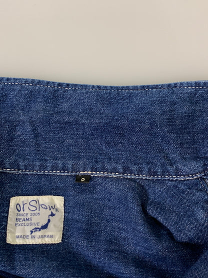 【中古品】【メンズ】 ORSLOW オアスロウ BEAMS別注 キューバシャツ ビームス別注 半袖シャツ デニム メンズ グアジャベーラ 140-260818-em-21-min サイズ：2 カラー：インディゴ 万代Net店