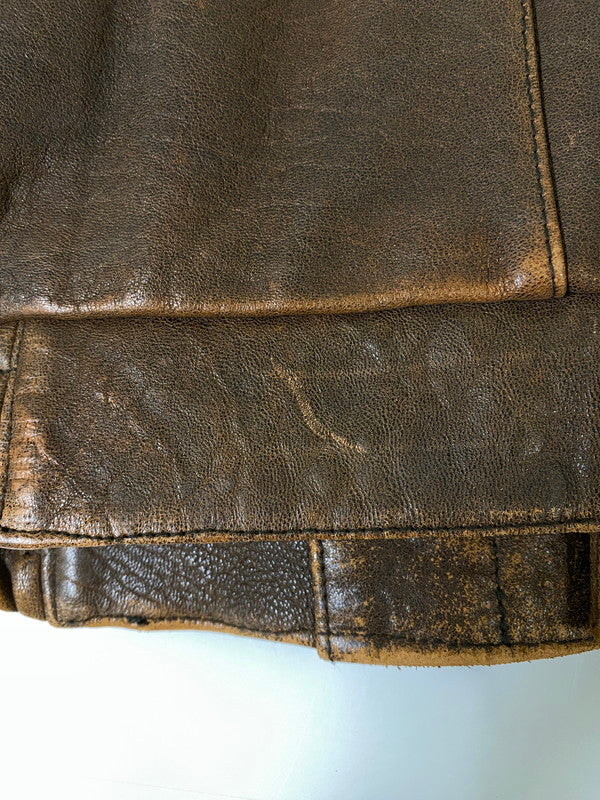 【中古品】【メンズ】 WESTOP ウエストップ G-1 FLIGHT JACKET フライトジャケット 上着 アウター 146-260821-hu-43-min サイズ：38 カラー：ブラウン 万代Net店
