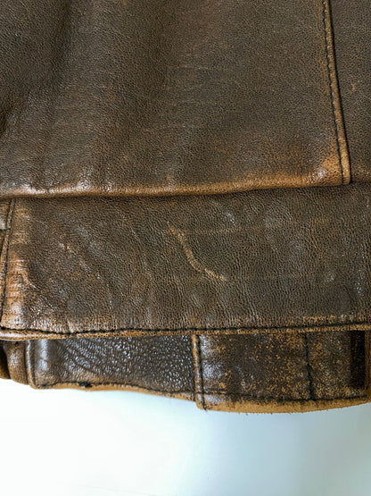 【中古品】【メンズ】 WESTOP ウエストップ G-1 FLIGHT JACKET フライトジャケット 上着 アウター 146-260821-hu-43-min サイズ：38 カラー：ブラウン 万代Net店