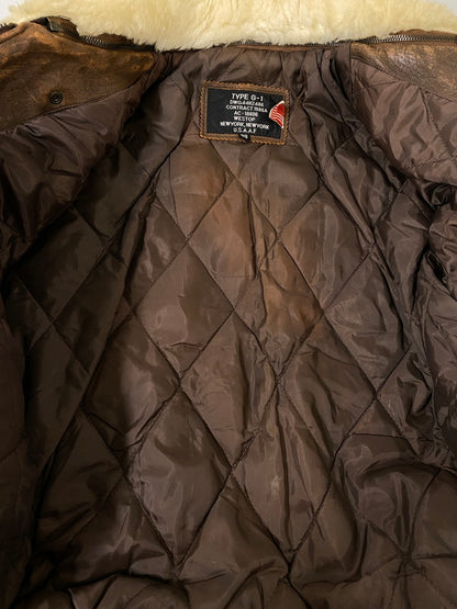 【中古品】【メンズ】 WESTOP ウエストップ G-1 FLIGHT JACKET フライトジャケット 上着 アウター 146-260821-hu-43-min サイズ：38 カラー：ブラウン 万代Net店
