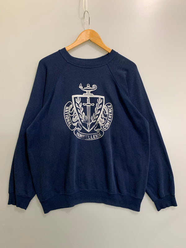 【中古品】【メンズ】 USED ユーズド 70's NATIONAL PANHELLENIC CONFERENCE SWEATSHIRT ロゴ スウェットシャツ トレーナー トップス 146-260821-yn-10-min カラー：ネイビー 万代Net店