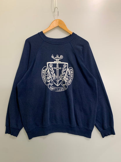 【中古品】【メンズ】 USED ユーズド 70's NATIONAL PANHELLENIC CONFERENCE SWEATSHIRT ロゴ スウェットシャツ トレーナー トップス 146-260821-yn-10-min カラー：ネイビー 万代Net店