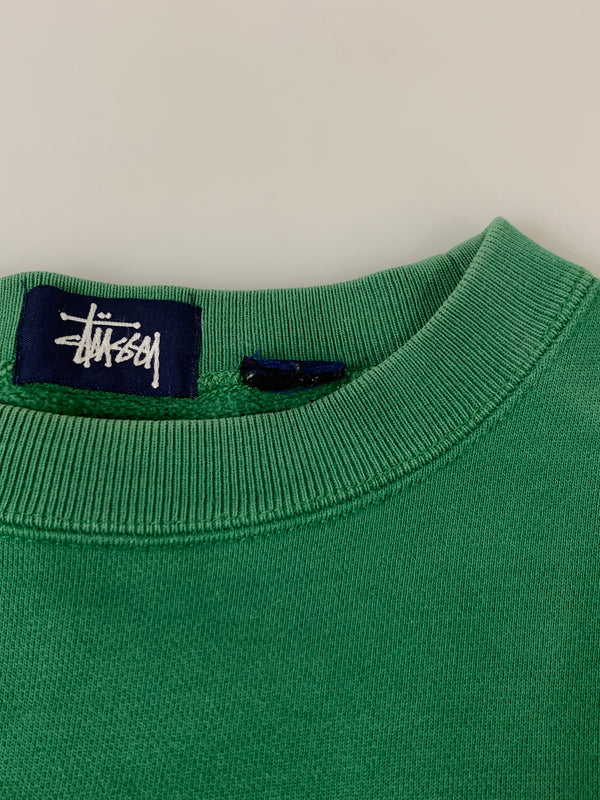 【中古品】【メンズ】 OLD STUSSY オールド ステューシー 90S BIG LOGO SWEATSHIRT 90年代 ビッグ ロゴ スウェットシャツ トレーナー メンズ 長袖 トップス 146-260820-em-13-min カラー：グリーン 万代Net店