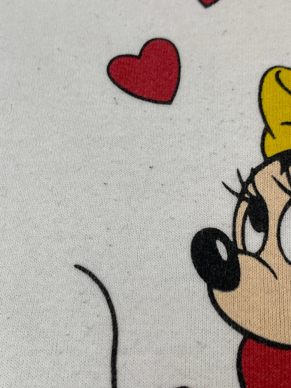 【現状渡し品】【メンズ】 DISNEY ディズニー 80S MINNIE LS SWEAT SHIRT 80年代 ミニー ロングスリーブ スウェット シャツ トレーナー 長袖 146-260822-hu-23-min サイズ：M カラー：ホワイト 万代Net店