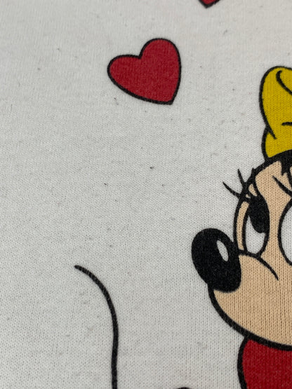 【現状渡し品】【メンズ】 DISNEY ディズニー 80S MINNIE LS SWEAT SHIRT 80年代 ミニー ロングスリーブ スウェット シャツ トレーナー 長袖 146-260822-hu-23-min サイズ：M カラー：ホワイト 万代Net店