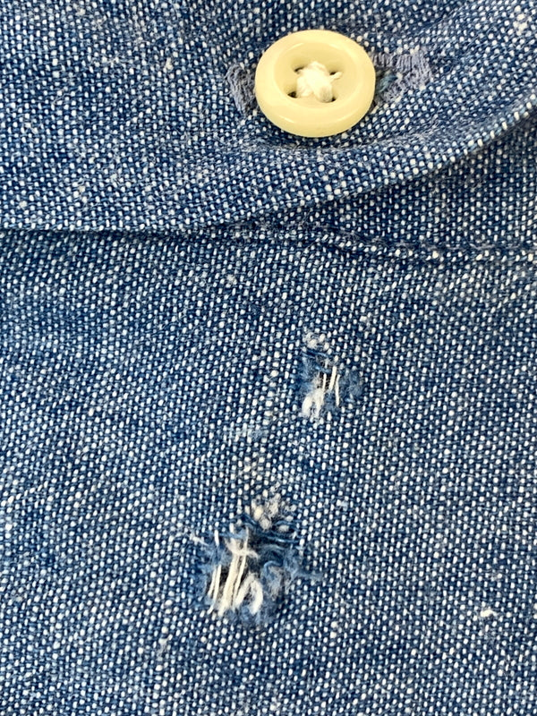 【中古品】【メンズ】 J.CREW ジェイクルー 90'S シャンブレーシャツ 90年代 ロングスリーブ 長袖 シャツ ヴィンテージ 146-260822-hu-24-min サイズ：M カラー：ブルー 万代Net店