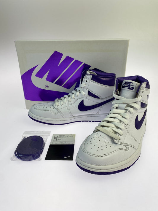 【中古品】【レディース】 NIKE ナイキ WOMEN'S AIR JORDAN 1 HIGH OG COURT PURPLE CD0461-151 ウィメンズ エアジョーダン1 ハイ OG コートパープル 166-260820-em-28-min サイズ：24.0cm カラー：WHITE/COURT PURPLE 万代Net店