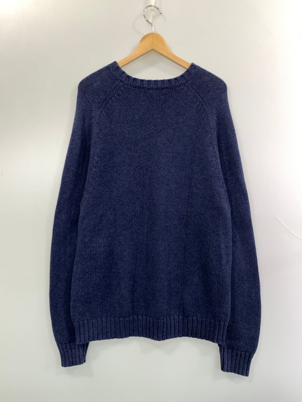 【中古品】【メンズ】 LAND'S END ランズエンド 星条旗ニット トップス セーター 146-260822-hu-37-min サイズ：L カラー：ネイビー 万代Net店