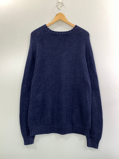 【中古品】【メンズ】 LAND'S END ランズエンド 星条旗ニット トップス セーター 146-260822-hu-37-min サイズ：L カラー：ネイビー 万代Net店