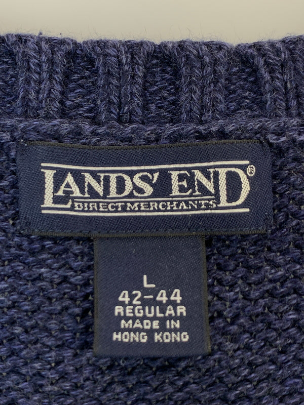 【中古品】【メンズ】 LAND'S END ランズエンド 星条旗ニット トップス セーター 146-260822-hu-37-min サイズ：L カラー：ネイビー 万代Net店