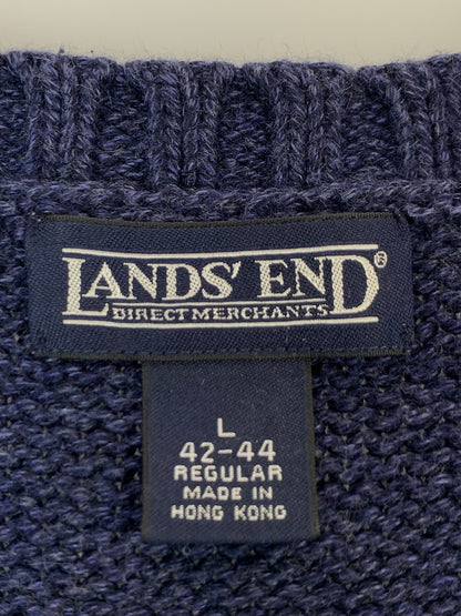 【中古品】【メンズ】 LAND'S END ランズエンド 星条旗ニット トップス セーター 146-260822-hu-37-min サイズ：L カラー：ネイビー 万代Net店
