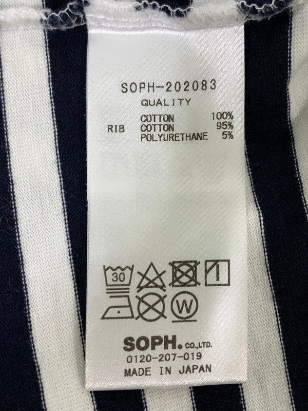 【中古品】【メンズ】 SOPHNET ソフネット AUTHENTIC SCORPION BORDER TEE SOPH-202083 オーセンティック スコーピオン ボーダー Tシャツ 半袖Tシャツ トップス 142-260821-yn-29-min サイズ：M カラー：ネイビー/ホワイト 万代Net店