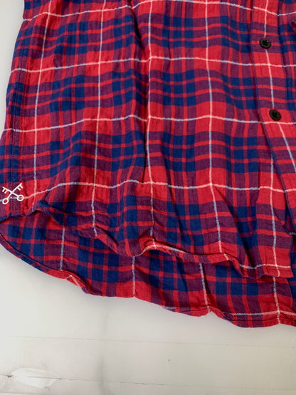 【中古品】【メンズ】 UNIFORM EXPERIMENT ユニフォームエクスペリメント STAR FLANNEL CHECK BIG HOODED SHIRT UE-160048 スター フランネル フード付き チェックシャツ 142-260820-em-19-min サイズ：2 カラー：レッド系 万代Net店