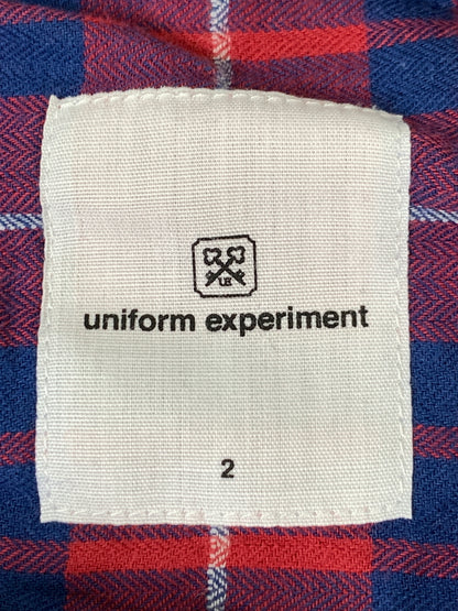 【中古品】【メンズ】 UNIFORM EXPERIMENT ユニフォームエクスペリメント STAR FLANNEL CHECK BIG HOODED SHIRT UE-160048 スター フランネル フード付き チェックシャツ 142-260820-em-19-min サイズ：2 カラー：レッド系 万代Net店