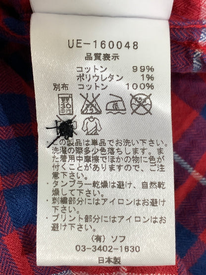 【中古品】【メンズ】 UNIFORM EXPERIMENT ユニフォームエクスペリメント STAR FLANNEL CHECK BIG HOODED SHIRT UE-160048 スター フランネル フード付き チェックシャツ 142-260820-em-19-min サイズ：2 カラー：レッド系 万代Net店
