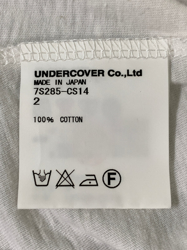 【中古品】【メンズ】 UNDERCOVER アンダーカバー ROSE RAGLAN TEE 7S285-CS14 ローズ ラグラン Tシャツ メンズ トップス 薔薇 140-260820-em-05-min サイズ：2 カラー：ブラック/ホワイト 万代Net店