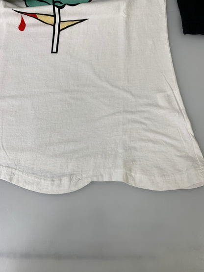 【中古品】【メンズ】 UNDERCOVER アンダーカバー ROSE RAGLAN TEE 7S285-CS14 ローズ ラグラン Tシャツ メンズ トップス 薔薇 140-260820-em-05-min サイズ：2 カラー：ブラック/ホワイト 万代Net店