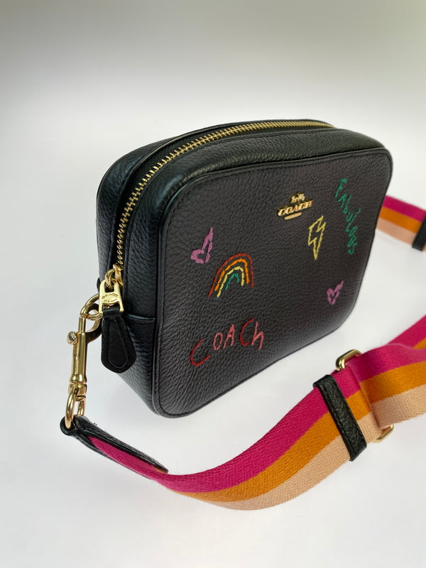 【中古品】【メンズ】 COACH コーチ MINI CAMERA BAG カメラバッグ カバン 180-260821-hu-40-min カラー：ブラック 万代Net店