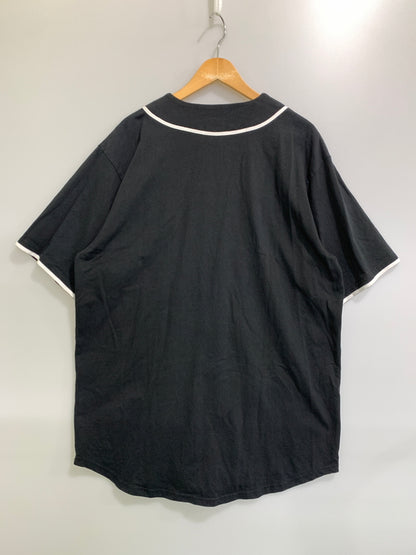 【中古品】【メンズ】 STUSSY ステューシー BASEBALL SHIRT ベースボール シャツ メンズ トップス ユニホーム 前開き ジャージ 142-260820-em-14-min サイズ：XL カラー：ブラック 万代Net店