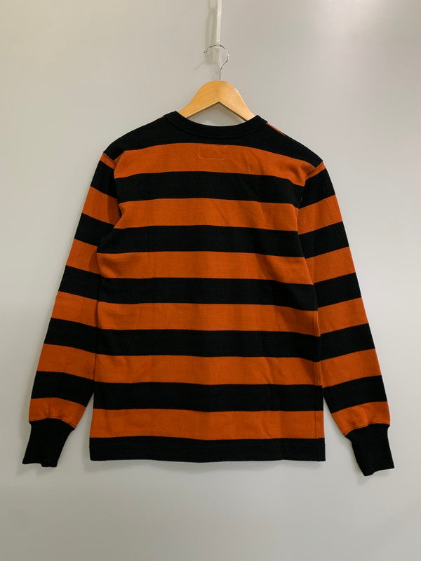 【中古品】【メンズ】 WEST RIDE ウエストライド HEAVY BORDER LONG TEE ヘビー ボーダー ロング Tシャツ 長袖Tシャツ トップス 145-260821-yn-28-min サイズ：36 カラー：ブラック/オレンジ 万代Net店