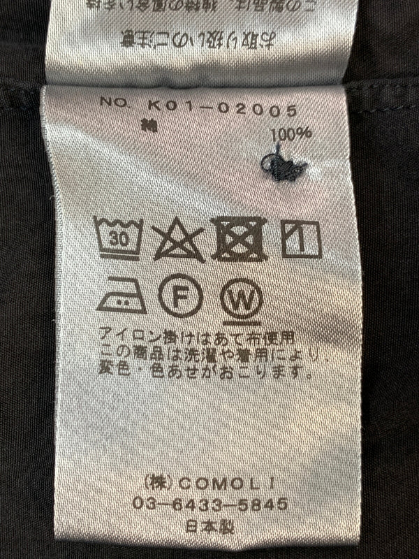 【中古品】【メンズ】 COMOLI コモリ バンドカラーシャツ K01-02005 長袖 シャツ ロングスリーブ 140-260822-hu-22-min サイズ：1 カラー：ブラック 万代Net店