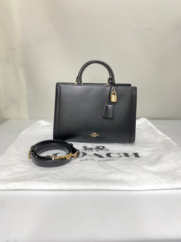 【中古品】【レディース】 COACH コーチ ゾーイ F88037 キャリーオール ハンドバッグ ショルダーバッグ 2WAY レディース バッグ カバン 鞄 レザー 180-260830-em-15-min カラー：ブラック 万代Net店