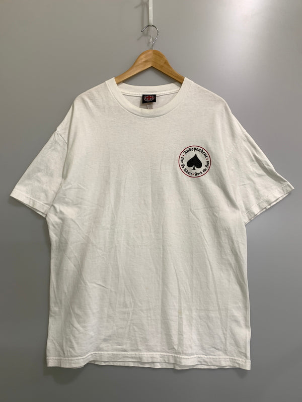 【中古品】【メンズ】 INDEPENDENT インディペンデント 00S アイアンクロス S/S TEE アイアンクロス ショートスリーブ 00年代 メンズ 半袖 Tシャツ トップス 146-260820-em-20-min サイズ：XL カラー：ホワイト 万代Net店