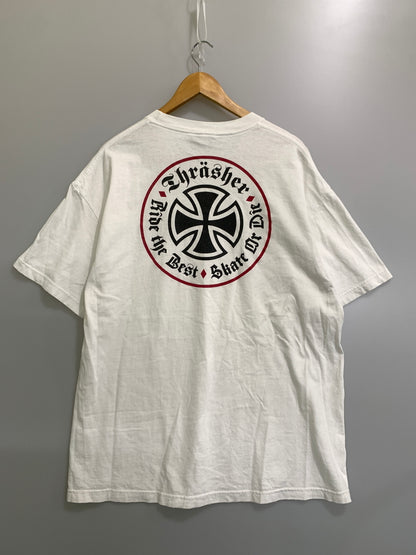 【中古品】【メンズ】 INDEPENDENT インディペンデント 00S アイアンクロス S/S TEE アイアンクロス ショートスリーブ 00年代 メンズ 半袖 Tシャツ トップス 146-260820-em-20-min サイズ：XL カラー：ホワイト 万代Net店