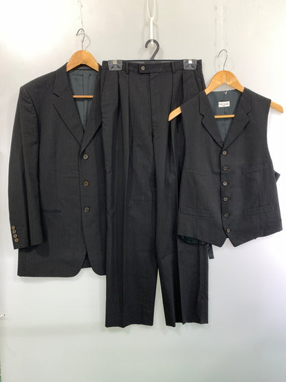 【中古品】【メンズ】 PAUL SMITH ポール・スミス 3ピース スーツ ジャケット ベスト スラックス セットアップ メンズ 141-260820-em-06-min サイズ：L カラー：ブラック 万代Net店
