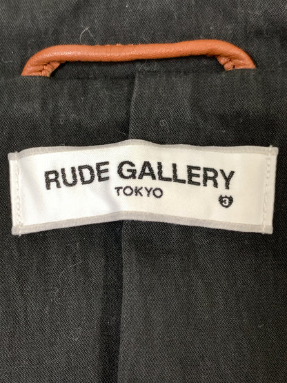 【中古品】【メンズ】 RUDE GALLERY ルードギャラリー TRENCH COAT トレンチ コート 上着 アウター 142-260829-hu-13-min サイズ：3 カラー：ブラック 万代Net店
