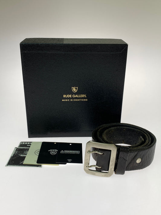 【中古品】【メンズ】 RUDE GALLERY ルードギャラリー STUDS LEATHER BELT スタッズ レザー ベルト 205-260907-yn-26-min サイズ：32 カラー：ブラック 万代Net店