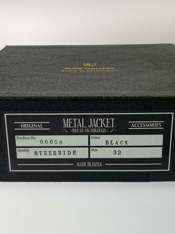 【中古品】【メンズ】 RUDE GALLERY ルードギャラリー STUDS LEATHER BELT スタッズ レザー ベルト 205-260907-yn-26-min サイズ：32 カラー：ブラック 万代Net店