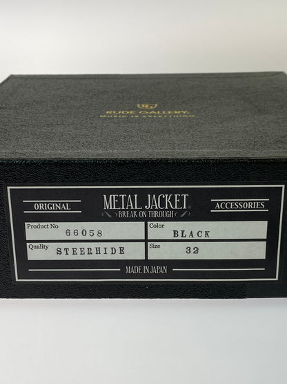 【中古品】【メンズ】 RUDE GALLERY ルードギャラリー STUDS LEATHER BELT スタッズ レザー ベルト 205-260907-yn-26-min サイズ：32 カラー：ブラック 万代Net店