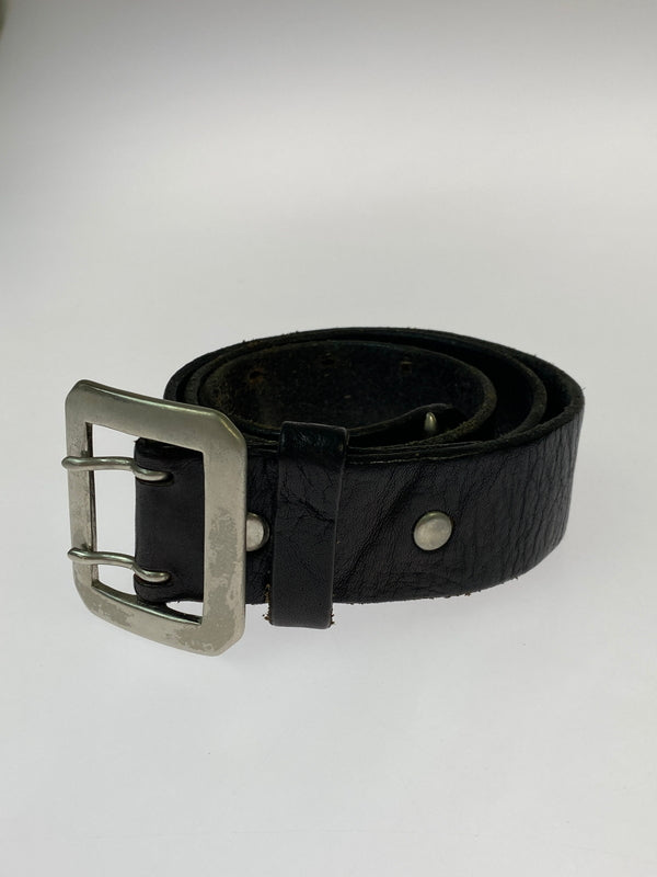 【中古品】【メンズ】 RUDE GALLERY ルードギャラリー STUDS LEATHER BELT スタッズ レザー ベルト 205-260907-yn-26-min サイズ：32 カラー：ブラック 万代Net店