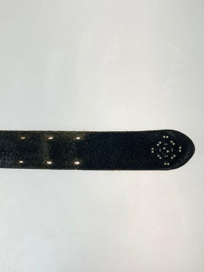 【中古品】【メンズ】 RUDE GALLERY ルードギャラリー STUDS LEATHER BELT スタッズ レザー ベルト 205-260907-yn-26-min サイズ：32 カラー：ブラック 万代Net店