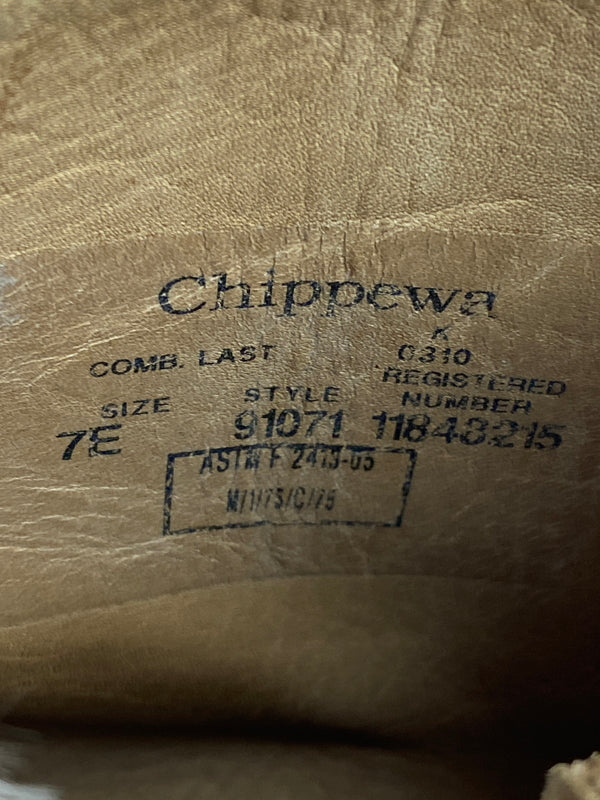 【中古品】【メンズ】 CHIPPEWA チペワ ENGINEER BOOTS エンジニア ブーツ 靴 164-260827-hu-04-min サイズ：７E カラー：キャメル系 万代Net店