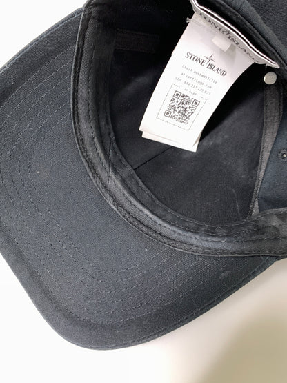 【中古品】【メンズ/レディース】 STONE ISLAND ストーンアイランド COTTON REPS CAP K1S159100996S0065 コットン レップス キャップ 帽子 185-260927-em-51-min カラー：ブラック 万代Net店