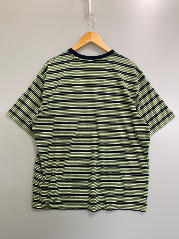 【中古品】【メンズ】 PURITAN ピューリタン BORDER POCKET SS TEE 90S ボーダー ポケット ショートスリーブ ティー 90年代 半袖 Tシャツ ヴィンテージ 146-260823-em-13-min サイズ：XL 46-48 カラー：グリーン系 万代Net店