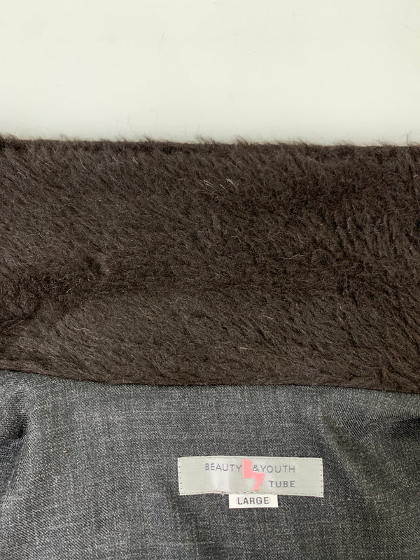 【中古品】【メンズ】 BEAUTY&YOUTH×TUBE ビューティ アンド ユース チューブ FUR JACKET ファージャケット TC-4431 上着 アウター 147-260829-hu-06-min サイズ：Ｌ カラー：ブラウン 万代Net店