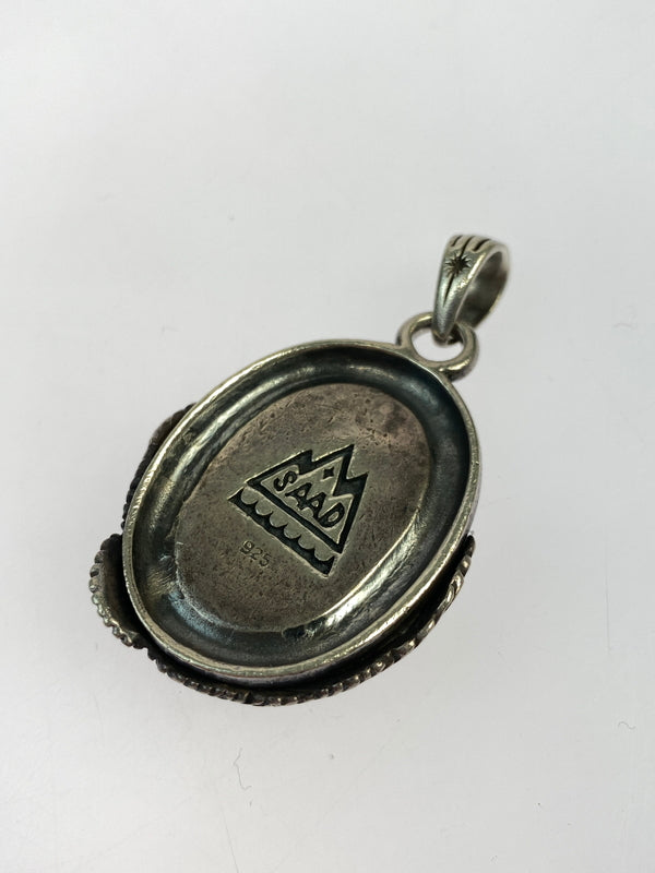 【中古品】【メンズ】 SAAD サード SV925 ターコイズ イーグル ペンダントトップ チェーンなし ネックレス アクセサリー 197-260827-hu-17-min カラー：シルバー 万代Net店