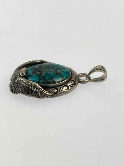 【中古品】【メンズ】 SAAD サード SV925 ターコイズ イーグル ペンダントトップ チェーンなし ネックレス アクセサリー 197-260827-hu-17-min カラー：シルバー 万代Net店