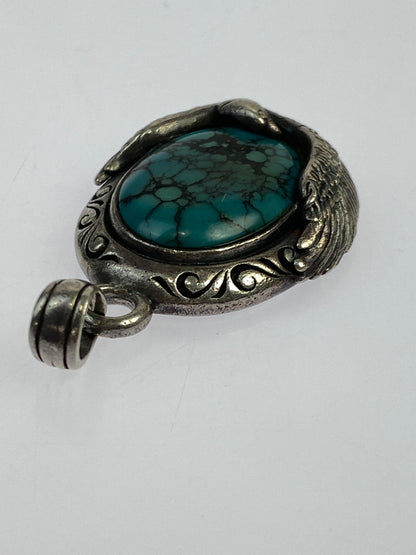 【中古品】【メンズ】 SAAD サード SV925 ターコイズ イーグル ペンダントトップ チェーンなし ネックレス アクセサリー 197-260827-hu-17-min カラー：シルバー 万代Net店