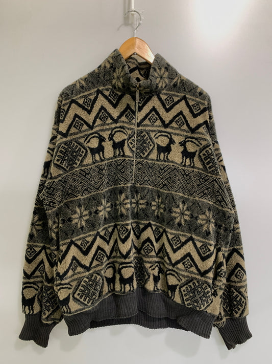 【中古品】【メンズ】 ALPS アルプス 90S USA製 HALF ZIP FLEECE 90年代 ハーフ ジップ フリース アウター プルオーバー 146-260829-hu-05-min サイズ：タグ破損のため不明 カラー：ブラウン/ブラック 万代Net店