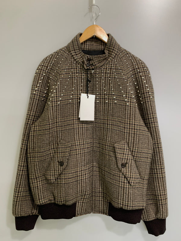 【中古美品】【メンズ】 CELINE セリーヌ 22AW TEDDY JACKET WITH STAND UP COLLAR IN CHECKED WOOL 2V20L826R テディ ジャケット 141-260823-em-01-min サイズ：48 カラー：ブラウン系 万代Net店