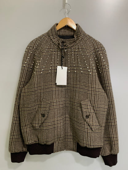 【中古美品】【メンズ】 CELINE セリーヌ 22AW TEDDY JACKET WITH STAND UP COLLAR IN CHECKED WOOL 2V20L826R テディ ジャケット 141-260823-em-01-min サイズ：48 カラー：ブラウン系 万代Net店