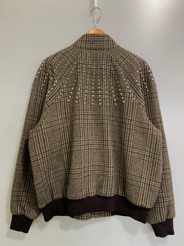 【中古美品】【メンズ】 CELINE セリーヌ 22AW TEDDY JACKET WITH STAND UP COLLAR IN CHECKED WOOL 2V20L826R テディ ジャケット 141-260823-em-01-min サイズ：48 カラー：ブラウン系 万代Net店