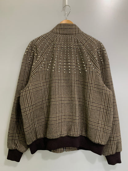 【中古美品】【メンズ】 CELINE セリーヌ 22AW TEDDY JACKET WITH STAND UP COLLAR IN CHECKED WOOL 2V20L826R テディ ジャケット 141-260823-em-01-min サイズ：48 カラー：ブラウン系 万代Net店