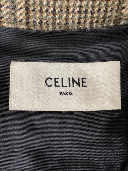 【中古美品】【メンズ】 CELINE セリーヌ 22AW TEDDY JACKET WITH STAND UP COLLAR IN CHECKED WOOL 2V20L826R テディ ジャケット 141-260823-em-01-min サイズ：48 カラー：ブラウン系 万代Net店