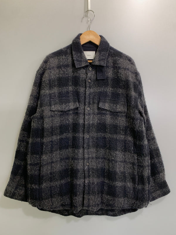 【中古品】【メンズ】 STEIN シュタイン OVERSIZED BLANKET CPO SHIRT オーバーサイズド ブランケット シャツジャケット 長袖 ワークシャツ 140-260823-em-05-min サイズ：S カラー：ブラック/グレー 万代Net店